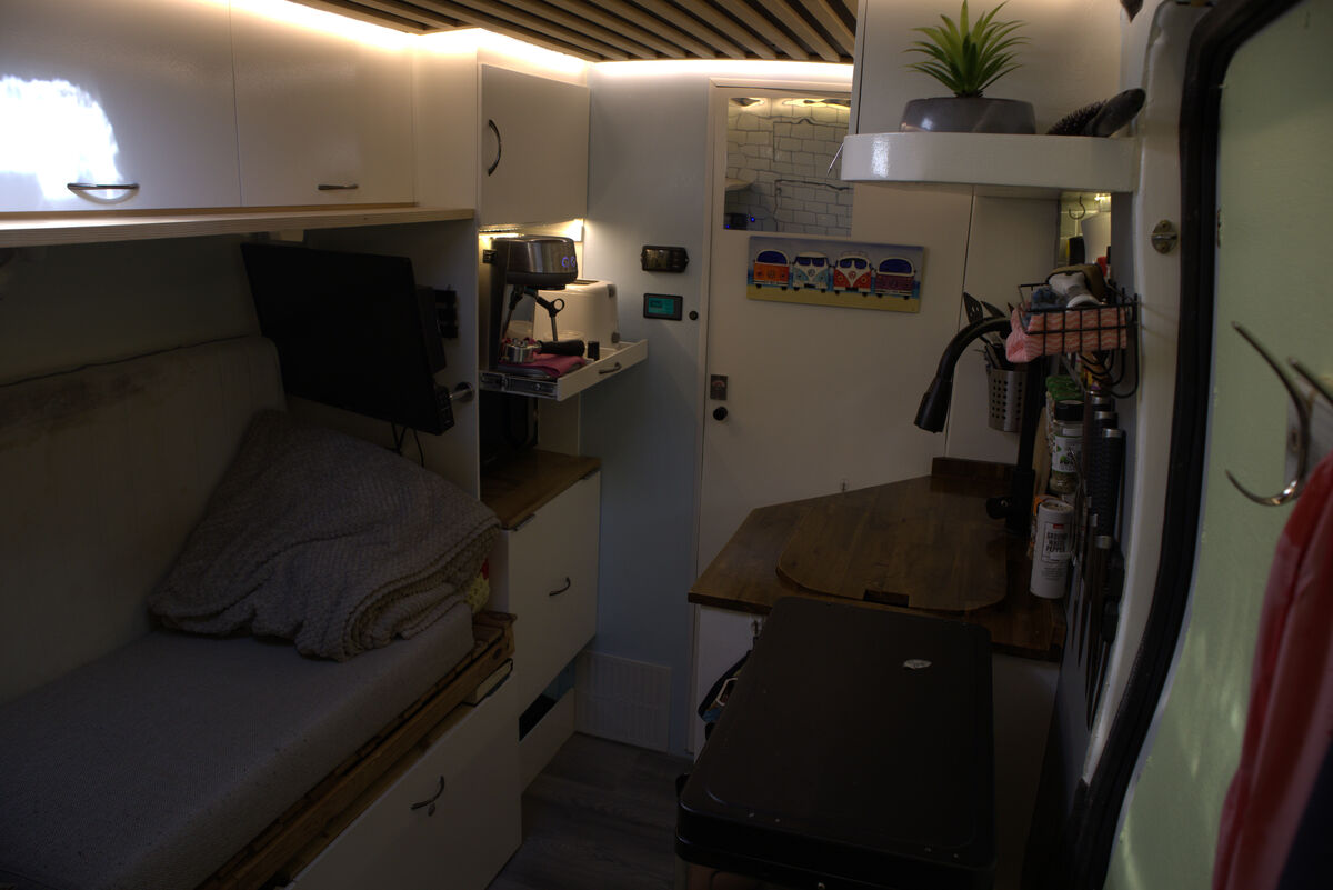 Rear area of the van